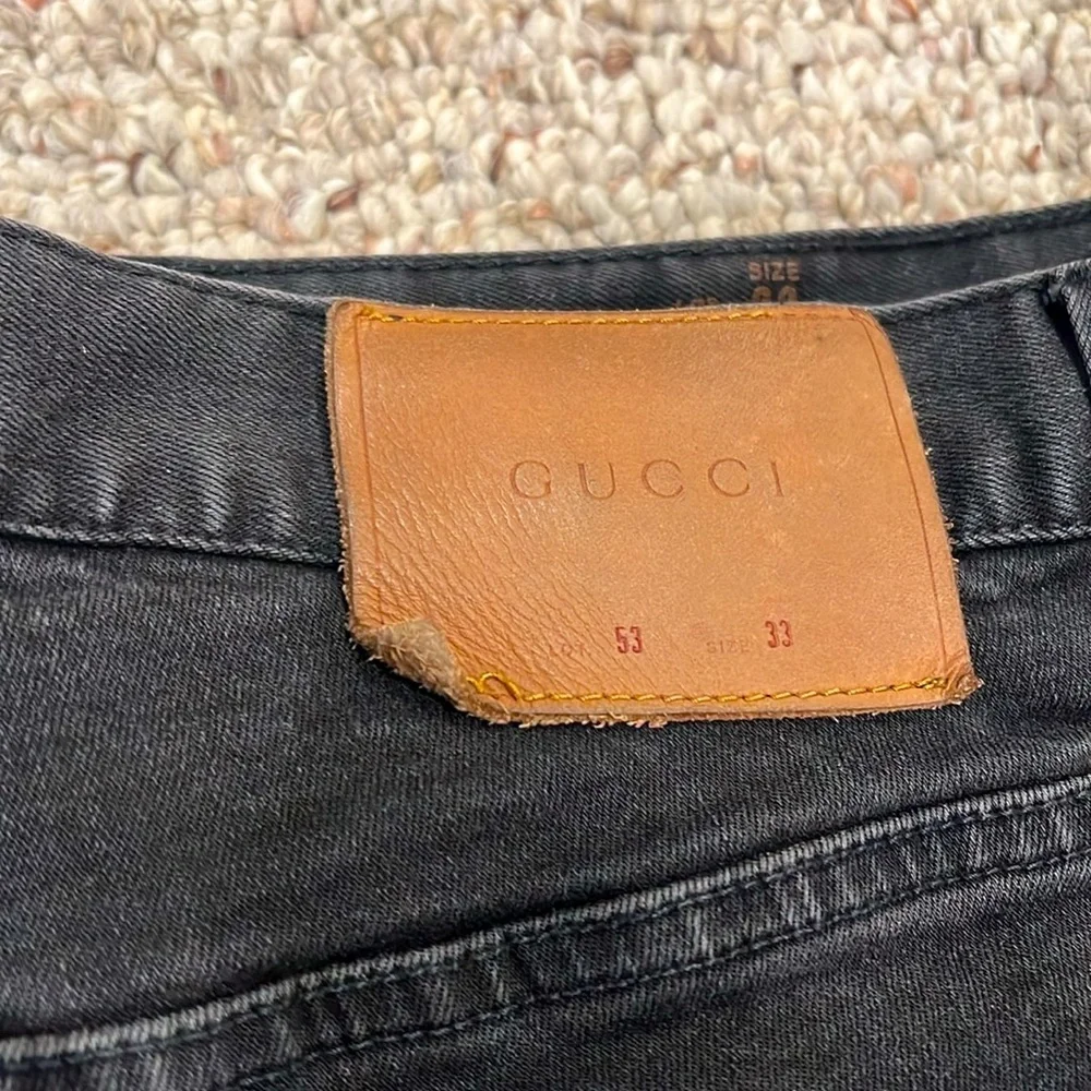 GUCCI Black Skinny Jeans Embroidered Panther- Men’s 33x31_4
